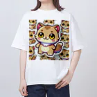 hiiro_catのふんわりした薄茶色に包まれた、ふんわりとした猫 オーバーサイズTシャツ