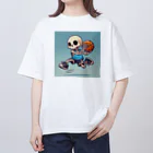 Oz techのスカルフープ：ゴーストプレイヤーのダンクショット Oversized T-Shirt