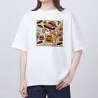 あとりえmignonのハロウィンドッグ Oversized T-Shirt