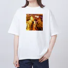 🍩tarojiro(たろじろ) shop🍩の捕らわれの土ロボット模様 Oversized T-Shirt