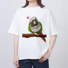 Lily bird（リリーバード）のホオミドリアカオウロコインコ フルカラー① Oversized T-Shirt