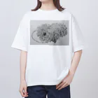 光平洋子のかしこいプーリー犬が転がる。 puli illustration  Oversized T-Shirt