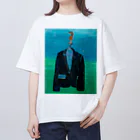 Yuhki | おばけのゆうき 公式オンラインショップ　【ちぎり絵・貼り絵のTシャツ・パーカー・スマホケース・バッグ・日用品・雑貨・文具・ドッグTシャツなど販売中】のタツノオトシゴのクリーニングやさん オーバーサイズTシャツ