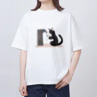 #保護猫カフェひだまり号の手洗い猫 オーバーサイズTシャツ