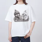 Momojiの犬画のぽんちょ隊 オーバーサイズTシャツ