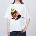 まめるりはことりのごきげん着物セキセイインコ【まめるりはことり】 Oversized T-Shirt