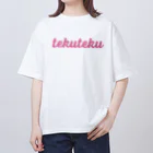 USAGI DESIGN -emi-のウサギのchobbyてくてく（ロゴ） Oversized T-Shirt