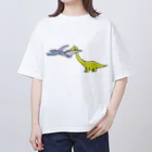カタオカナオのカムカム恐竜（プテラノドン×ブラキオサウルス） Oversized T-Shirt