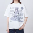 loveclonesのGET WET セーラーマリン オーロラ ホワイト Oversized T-Shirt