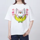 まめるりはことりのラブリーセキセイインコ【まめるりはことり】 オーバーサイズTシャツ