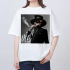 vieのvie BLACK_smoke Oversized T-Shirt