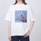 ないものねだりのMarionette(blue) オーバーサイズTシャツ