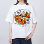 まめるりはことりの三密です！むちむちコザクラインコさん【まめるりはことり】 オーバーサイズTシャツ