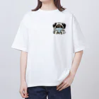 犬グッズの店しえるぶるーのハンドメイドマスクをつけたパグ Oversized T-Shirt