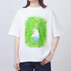Lily bird（リリーバード）の豆苗まみれのセキセイちゃん オーバーサイズTシャツ
