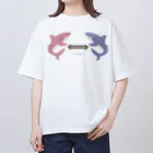 さかたようこ / サメ画家のサメさんたちの #ソーシャルディスタンス | ほわほわcolor オーバーサイズTシャツ