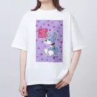 obosa_DENS/SABEAR_shop ＠SUZURIのおすわりマオちゃん_ウエア Oversized T-Shirt