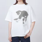 中華呪術堂（チャイナマジックホール）の猫功夫(猫カンフー) オーバーサイズTシャツ