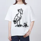 Cɐkeccooのハシビロコウとサカナ オーバーサイズTシャツ