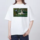 HermannStrasseのモネとグリーンイグアナ Oversized T-Shirt