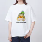 しろくまるいるいと動物たちのカエルのピラミッド Oversized T-Shirt