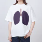 8anna storeの人体のなぞ。縮んだ黒い肺。 Oversized T-Shirt