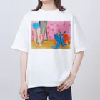 Yuhki | おばけのゆうき 公式オンラインショップ　【ちぎり絵・貼り絵のTシャツ・パーカー・スマホケース・バッグ・日用品・雑貨・文具・ドッグTシャツなど販売中】のクローゼットから逃げ出した服たち オーバーサイズTシャツ