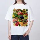 カワウソとフルーツの【forseasons】フルーツ盛り合わせ（ロゴなし） オーバーサイズTシャツ