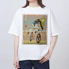 nidan-illustrationの"双輪車娘之圖會" 3-#1 オーバーサイズTシャツ