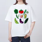 Draw freelyの夏野菜とぶたくん オーバーサイズTシャツ