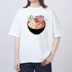Draw freelyの居候　海鮮丼ver Oversized T-Shirt