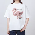 huroshikiのフラミンゴの法則(左手) オーバーサイズTシャツ