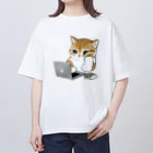 mofusandの在宅勤務にゃん オーバーサイズTシャツ