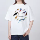 エダマメトイチ雑貨店のI love birds A 特大 Oversized T-Shirt