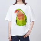 森図鑑の[森図鑑]コザクラインコ ノーマル Oversized T-Shirt