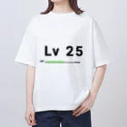 歯車デザインのレベル25 オーバーサイズTシャツ