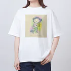 田中ひろみ(usagitv)のゆる仏画「善財童子」 オーバーサイズTシャツ