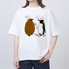 Draw freelyの王様ペンギン Oversized T-Shirt