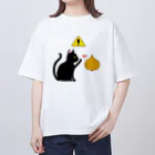 Draw freelyの猫にたまねぎはNGです オーバーサイズTシャツ