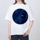 甘漏り屋の宇宙遊泳ビション・紺 Oversized T-Shirt