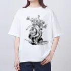 nidan-illustrationの"WHITE MUSTACHE CLUB"(タイトルなし) オーバーサイズTシャツ