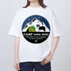 Kazunari0420のCamp  with Dog (Border collie) オーバーサイズTシャツ
