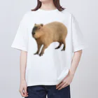 いきもの大好き！ほほえみフレンズのカピバラのおさんぽ Oversized T-Shirt