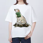 犬グッズの店しえるぶるーのマフラー犬　ラブラドルレトリバー オーバーサイズTシャツ