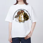 犬グッズの店しえるぶるーのきのこコーギー Oversized T-Shirt