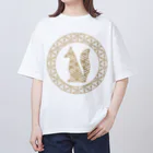 Amiの組子細工狐 オーバーサイズTシャツ