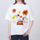 Lily bird（リリーバード）の落ち葉と焼き芋と文鳥ず Oversized T-Shirt