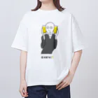 ビールとアート TM-3 Designの名画 × BEER（ムンクの叫び）黒線画 オーバーサイズTシャツ