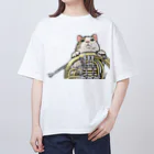 ももねこ工房（　◜◡‾）のホルンからのぞくネコ Oversized T-Shirt