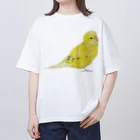 森図鑑の[森図鑑]セキセイインコ黄色 オーバーサイズTシャツ